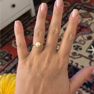 Elegant Pearl Ring in 14k Gold - Women Jewelry